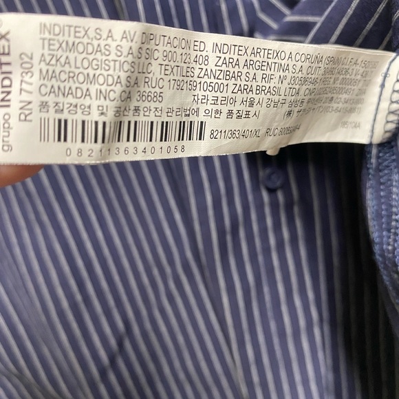 Zara Shirt Mens Extra Large Blue Long
Sleeve Slim Fit Button Down - Picture 8 of 10